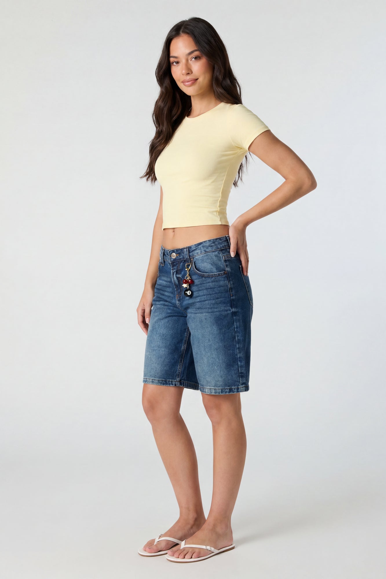 Brooklyn Low Rise Dark Jort 11" with Cherry Keychain