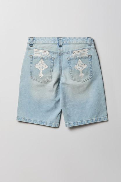Brooklyn Graphic Low Rise Baggy Light Jort