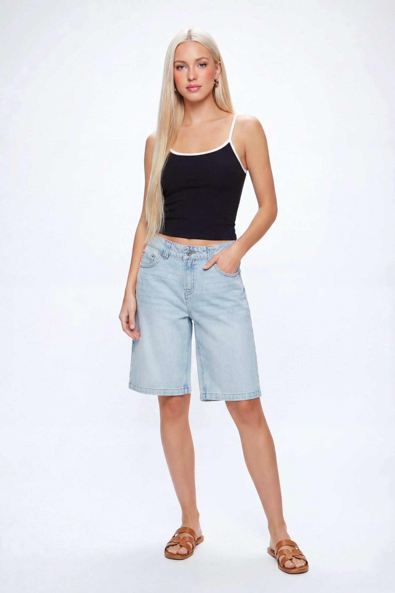 Brooklyn Graphic Low Rise Baggy Light Jort
