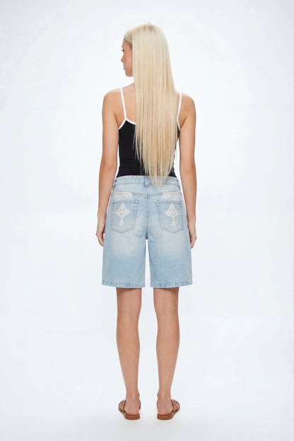 Brooklyn Graphic Low Rise Baggy Light Jort