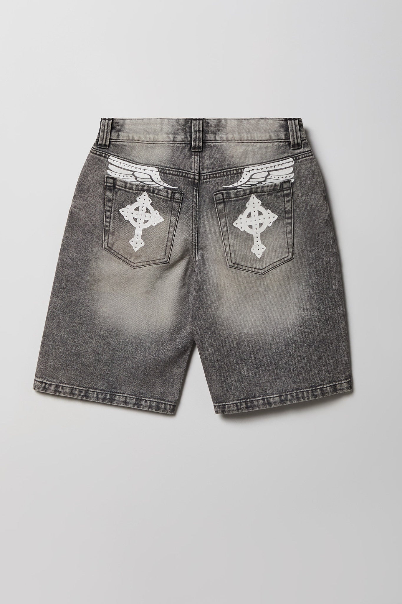 Brooklyn Graphic Low Rise Baggy Grey Jort