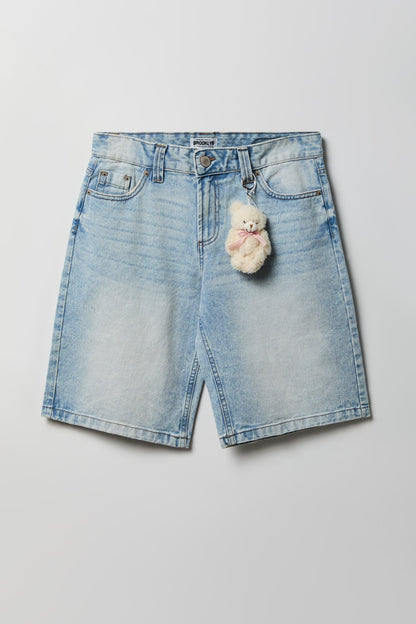 Low Rise Light Jort 11" with Teddy Keychain