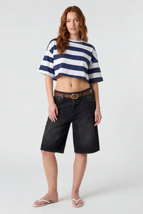 Low Rise Belted Jort 13"