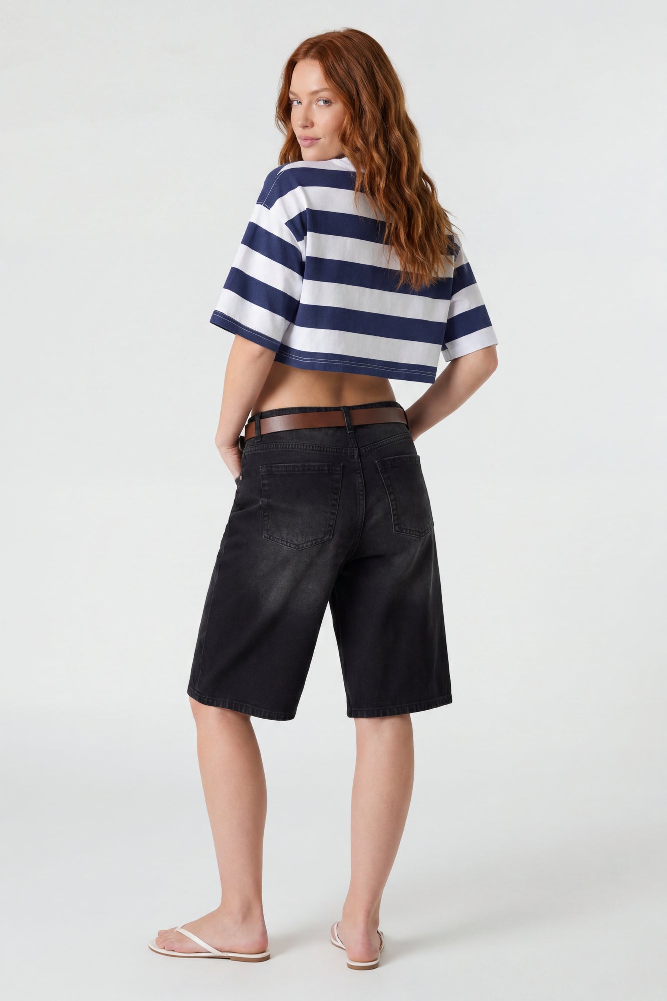 Low Rise Belted Jort 13"