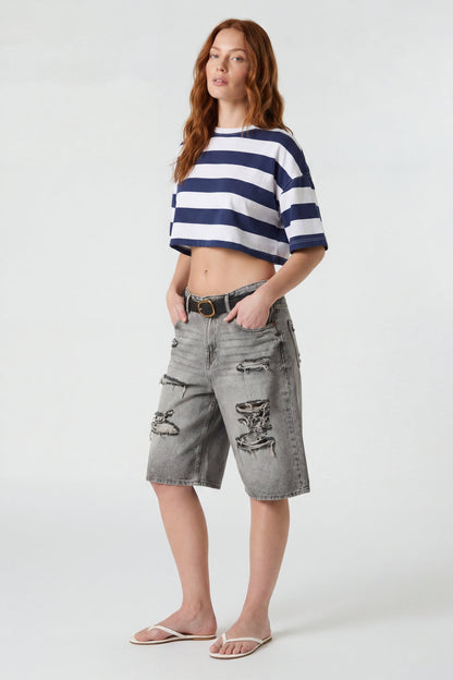 Low Rise Belted Jort 13"