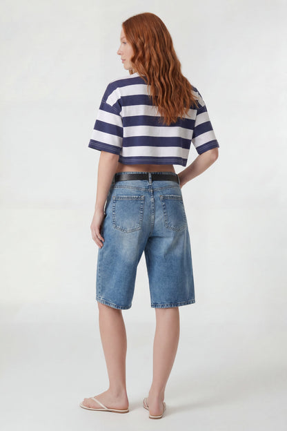 Low Rise Belted Jort 13"