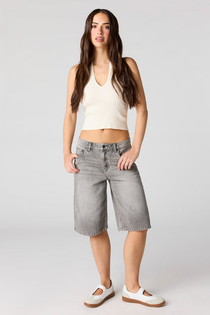 Low Rise Grey Jort 13"