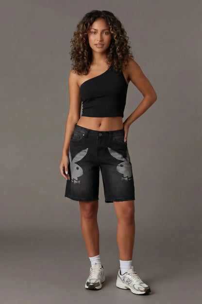 Playboy Print Low Rise Jort