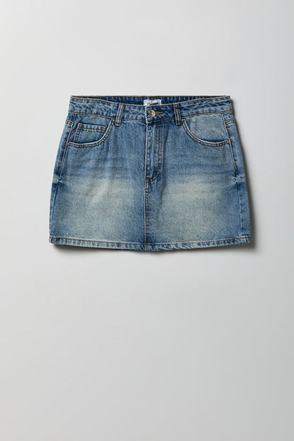 USA Patch Denim Mini Skirt