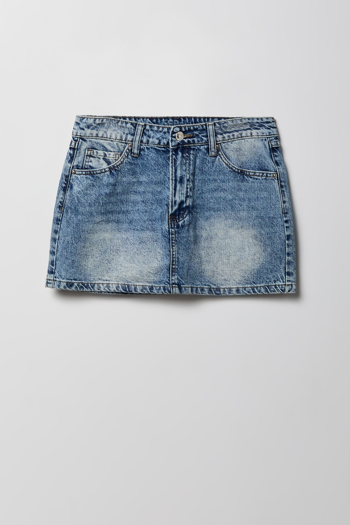 Star Patch Denim Mini Skirt