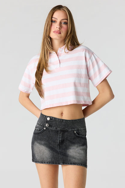 Low Rise Denim Micro Skort
