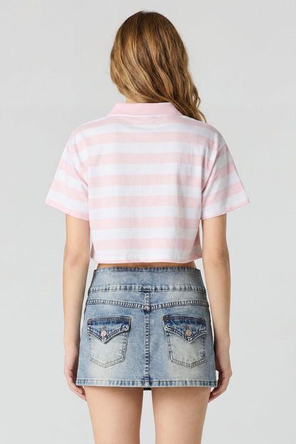 Low Rise Denim Micro Skort