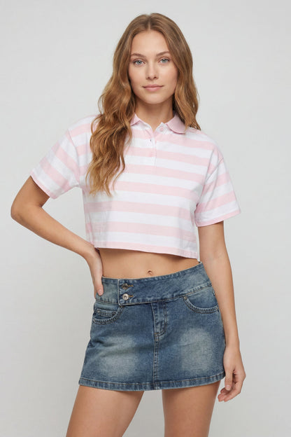 Low Rise Denim Micro Skort
