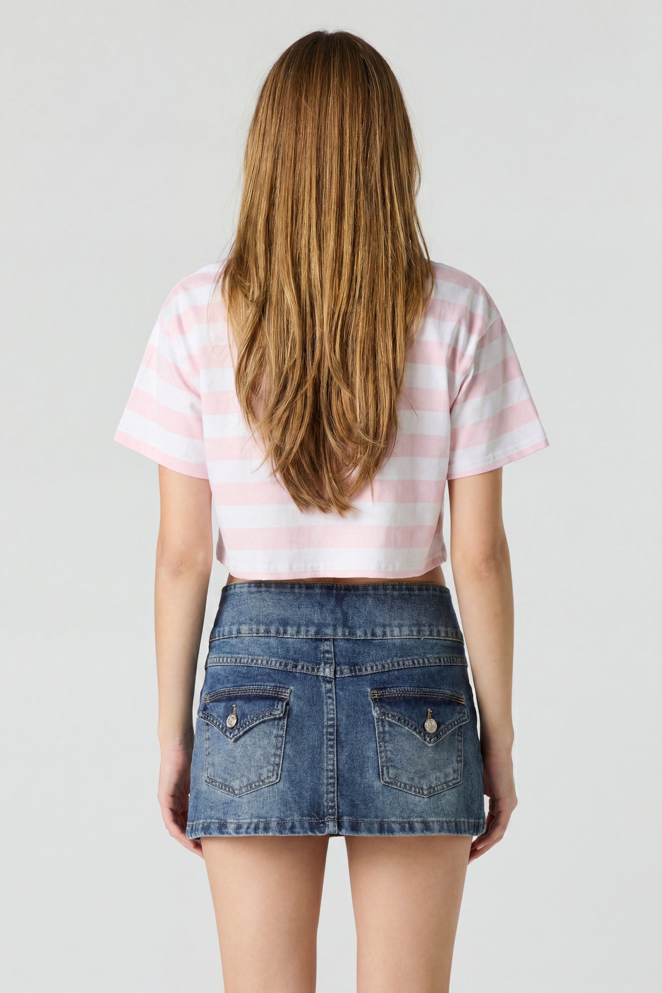 Low Rise Denim Micro Skort