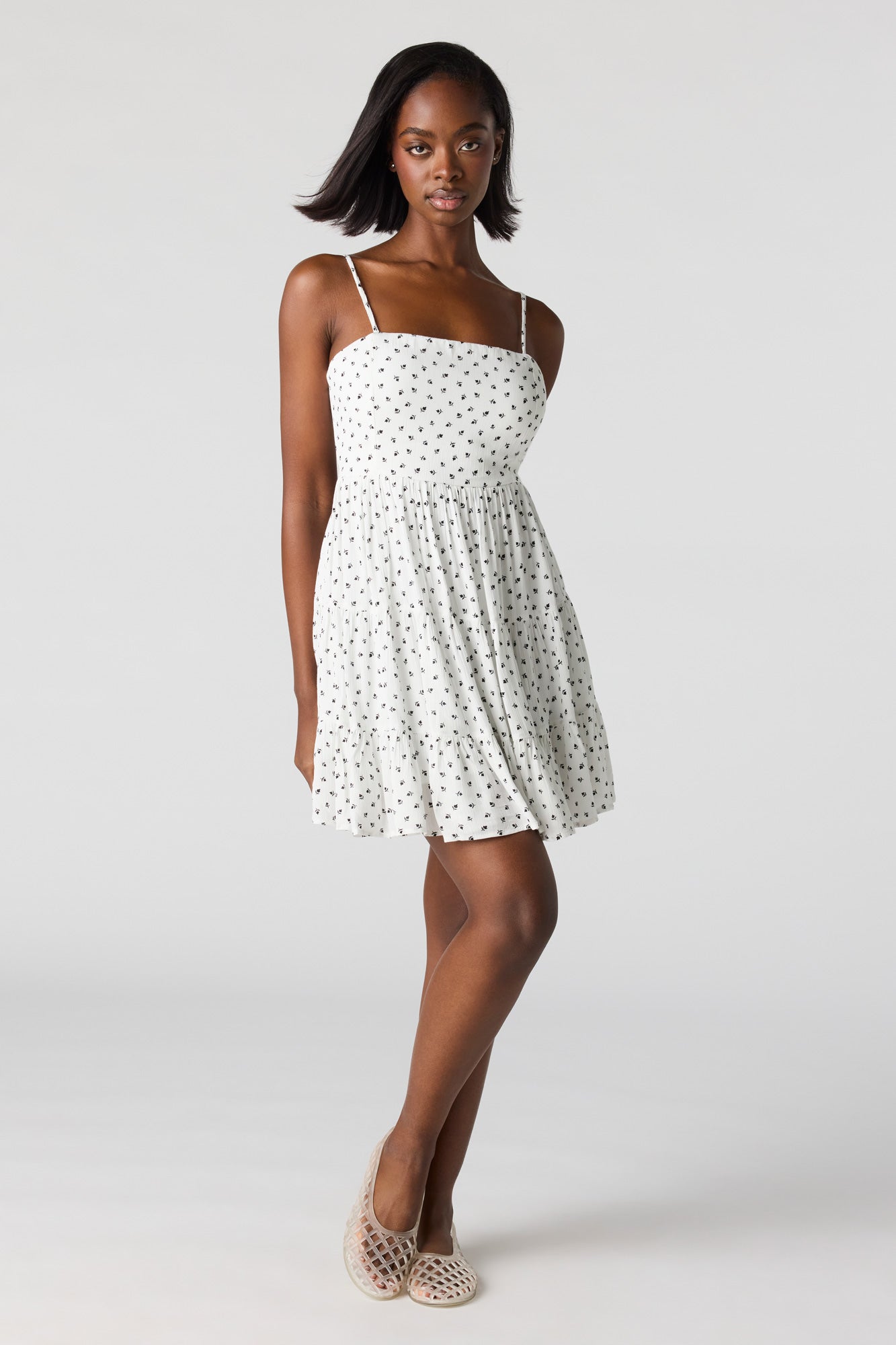 Braless Tiered Mini Dress