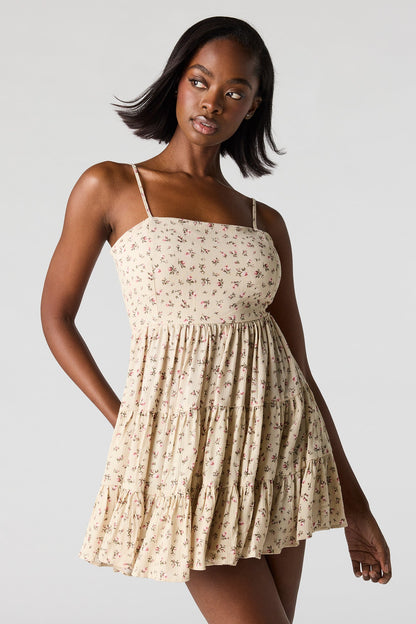 Braless Tiered Mini Dress