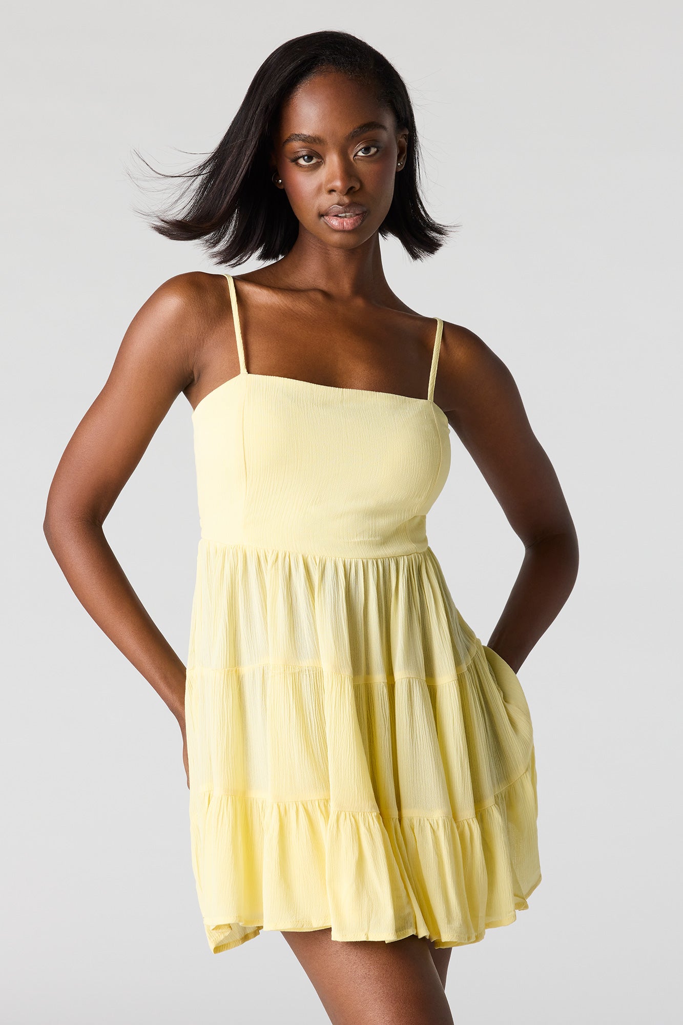 Braless Tiered Mini Dress