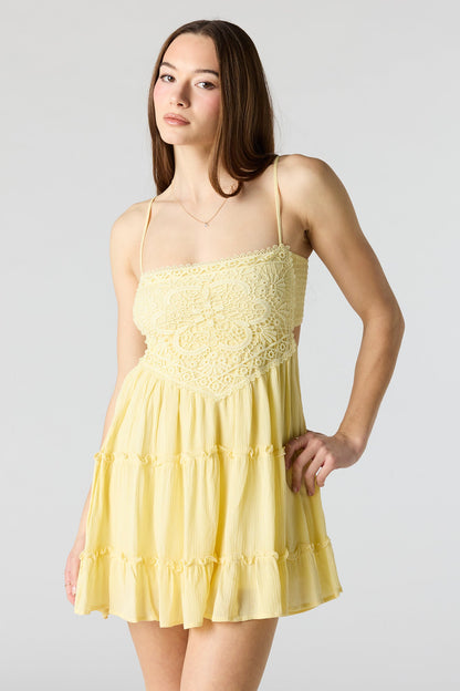 Lace Tiered Mini Dress