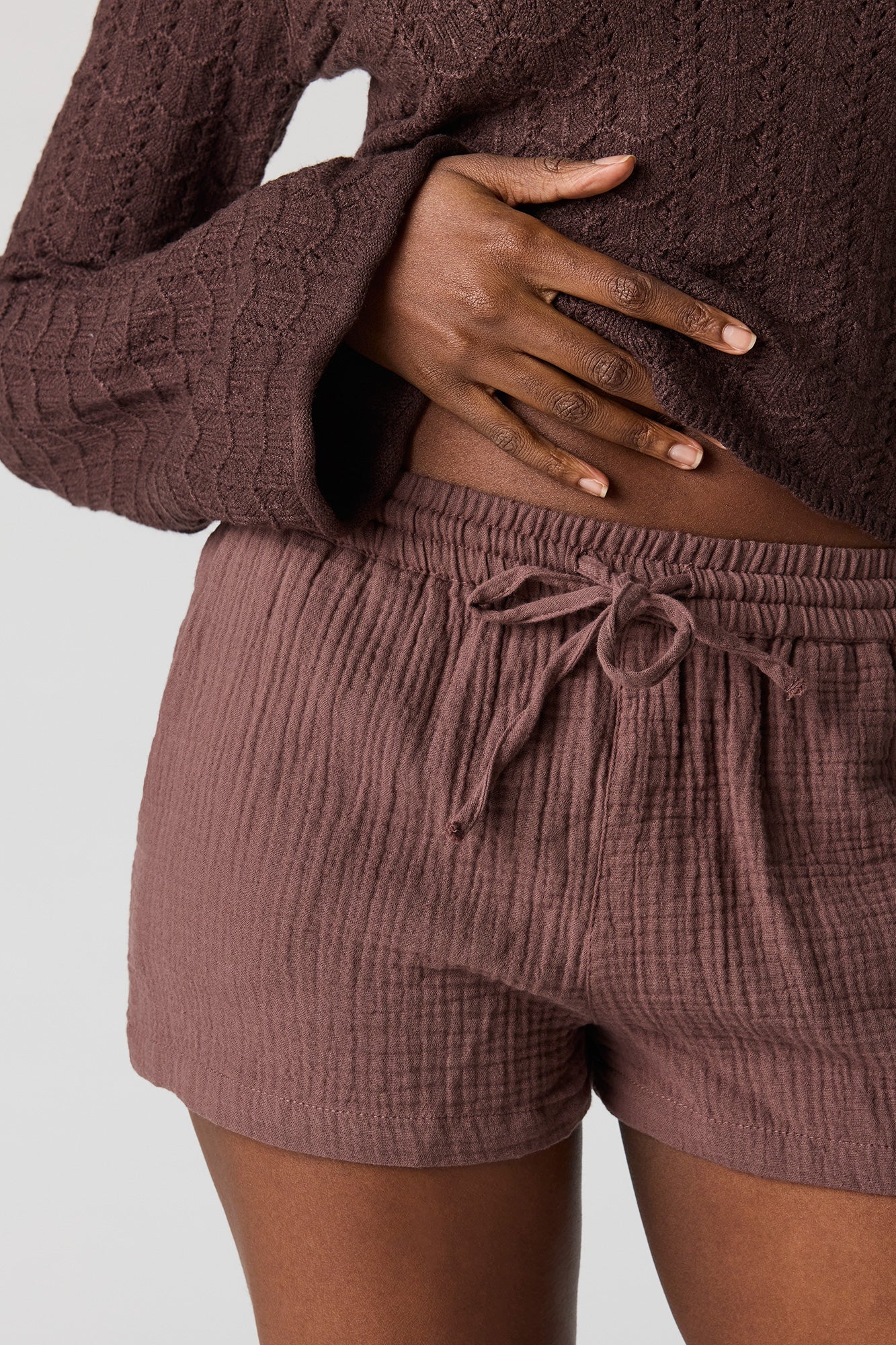 Textured Drawstring Short