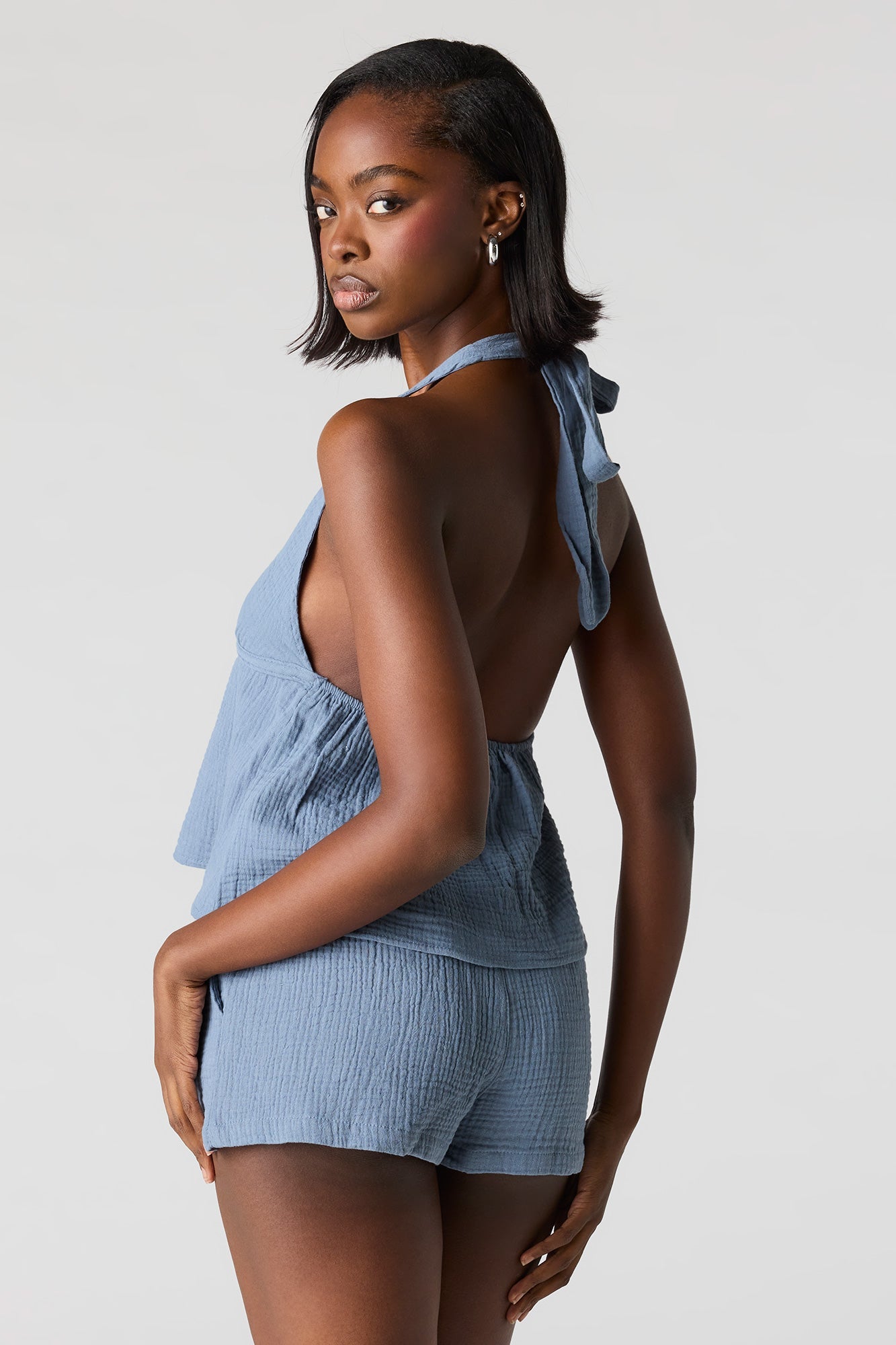 Textured Drawstring Short