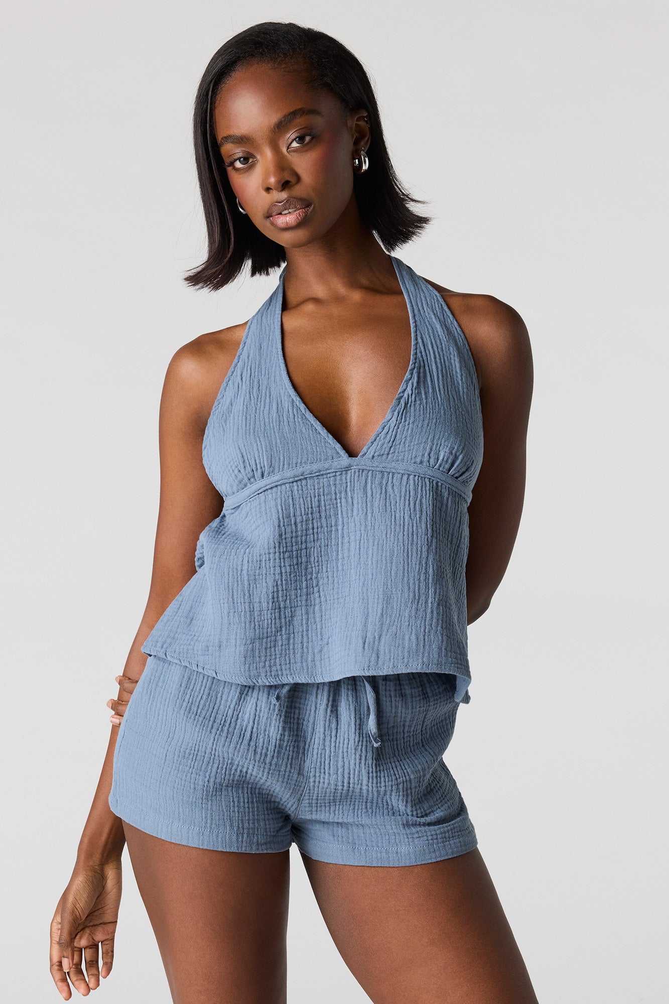 Textured Drawstring Short