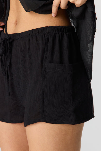 Textured Drawstring Short