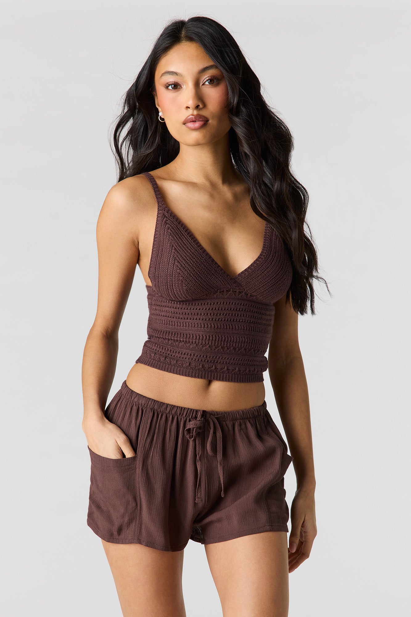 Textured Drawstring Short