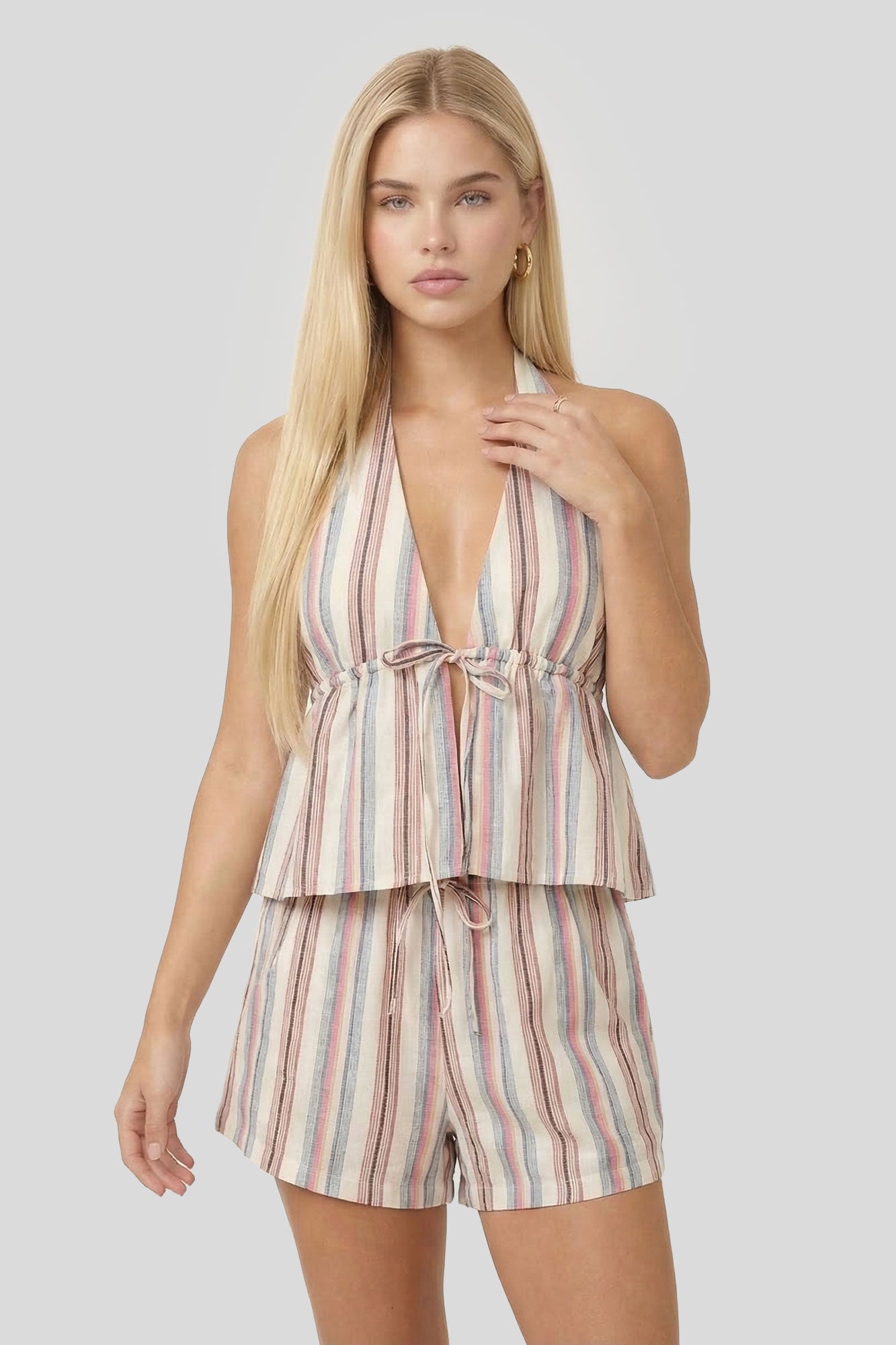 Linen-Blend Drawstring Short