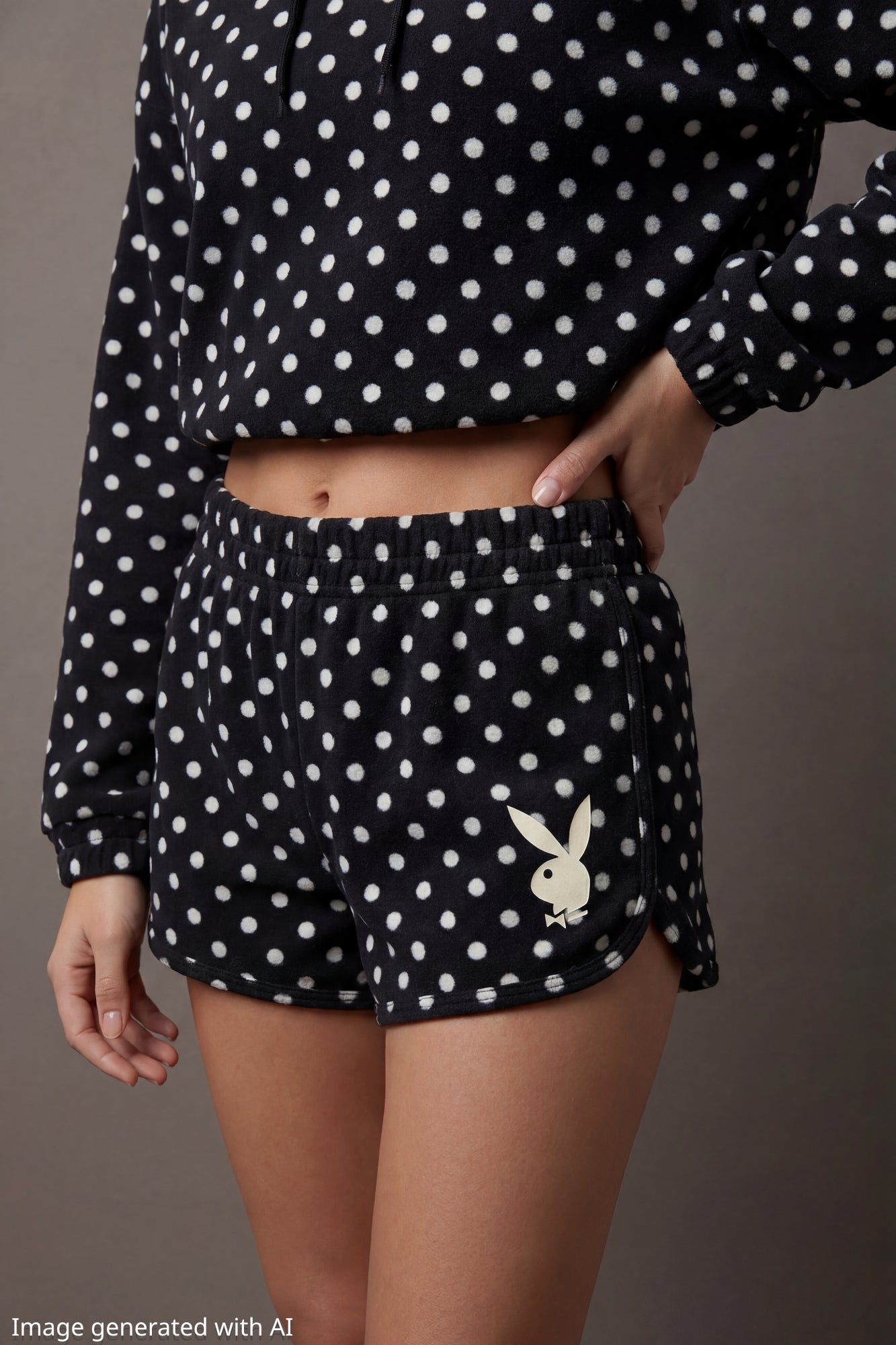 Playboy Graphic Fleece Dolphin Short 2.5"