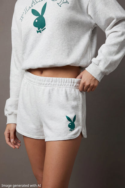 Playboy Graphic Fleece Dolphin Short 2.5"