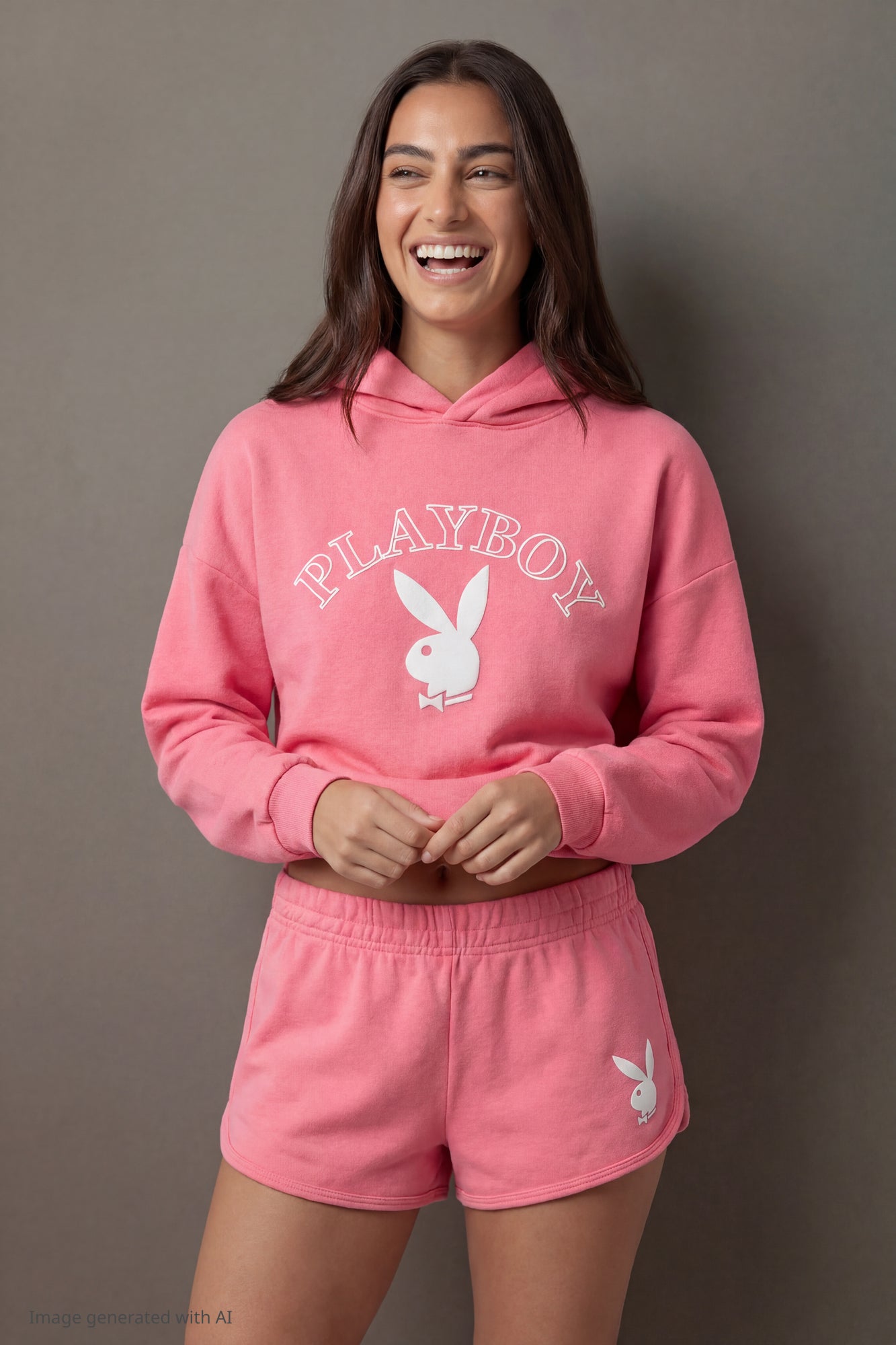 Playboy Graphic Fleece Dolphin Short 2.5"