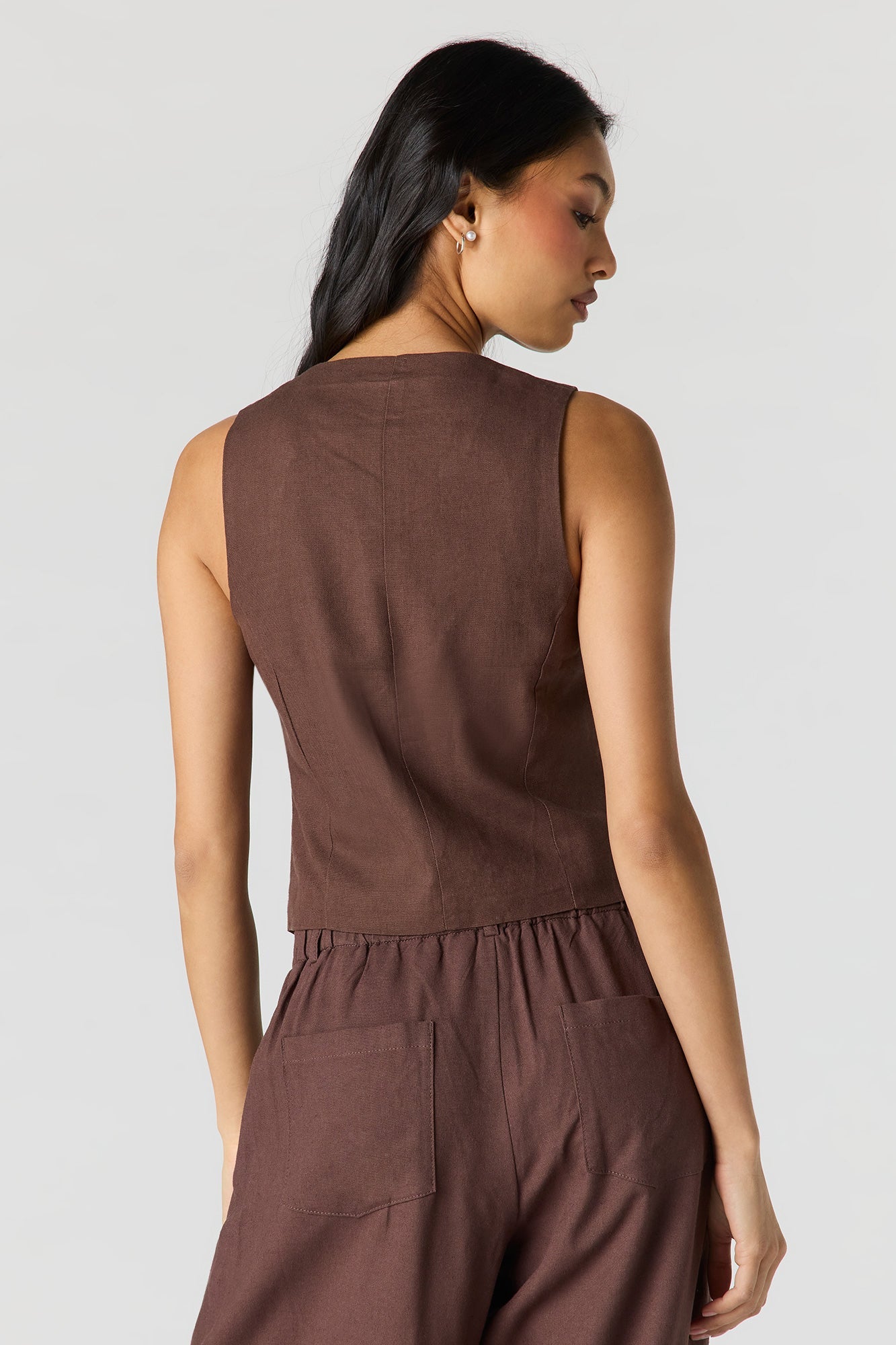 Linen-Blend Vest