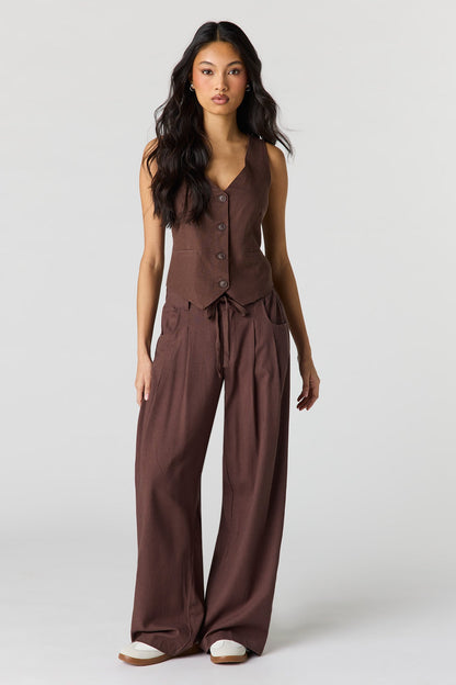 Linen-Blend Vest