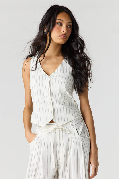 Linen-Blend Vest