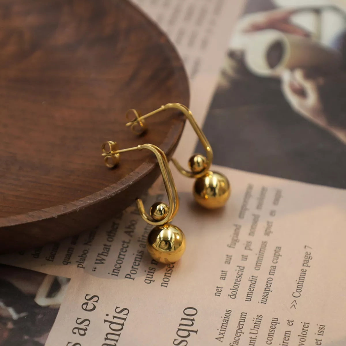18K Gold-Plated Ball Drop Earrings