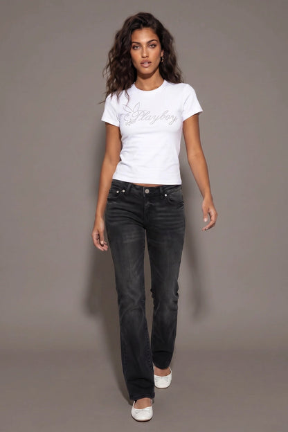Soft Contour Playboy Rhinestone T-Shirt