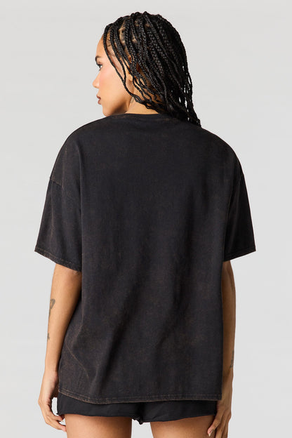 Oversized Coca-Cola Graphic Washed T-Shirt