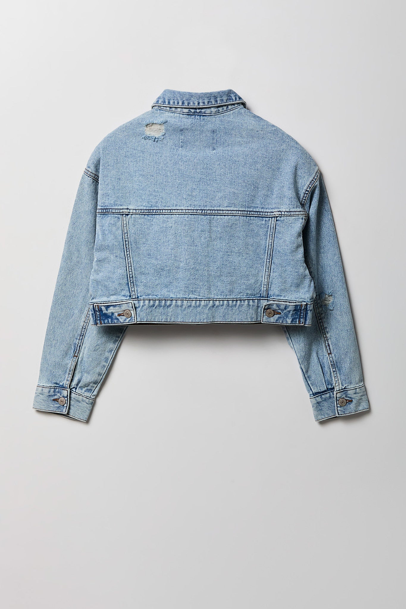 Ripped Cropped Denim Jacket