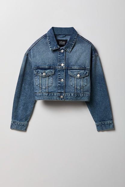 Ripped Cropped Denim Jacket