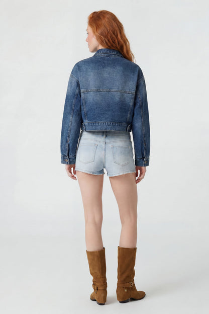 Ripped Cropped Denim Jacket