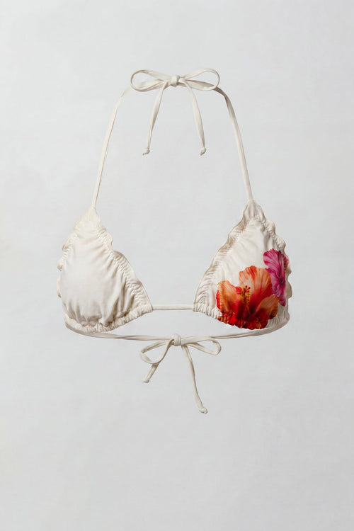 Ruffle Triangle Bikini Top