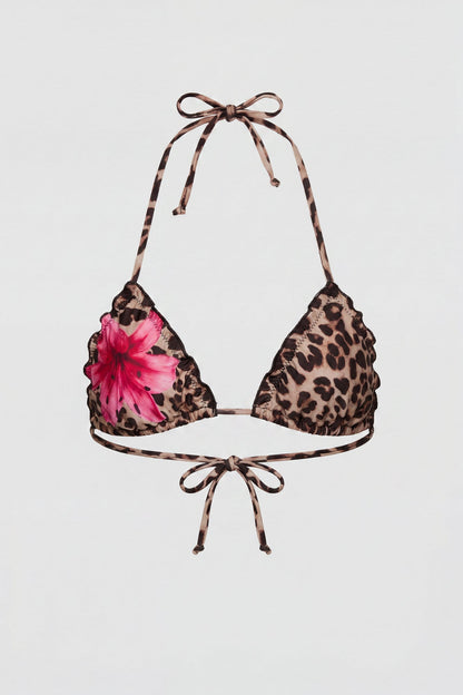 Ruffle Triangle Bikini Top
