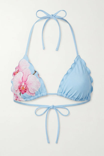 Ruffle Triangle Bikini Top