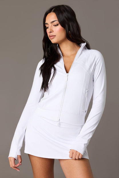 Playboy High Density Rhinestone 2 Way Zip Jacket
