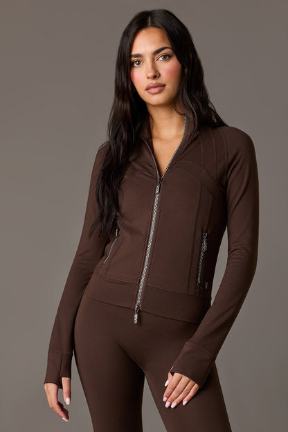 Playboy High Density Rhinestone 2 Way Zip Jacket