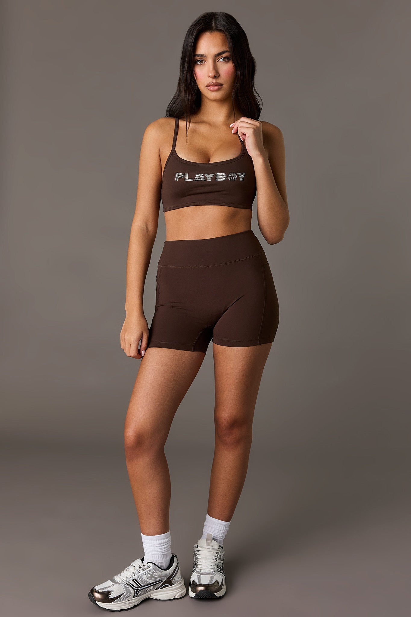 Playboy Active High Density Rhinestone Short 4"
