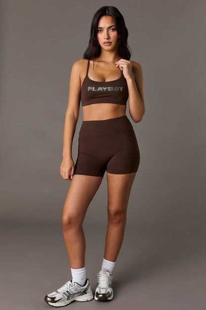 Playboy Active High Density Rhinestone Short 4"