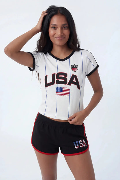 USA Graphic Ringer Tee