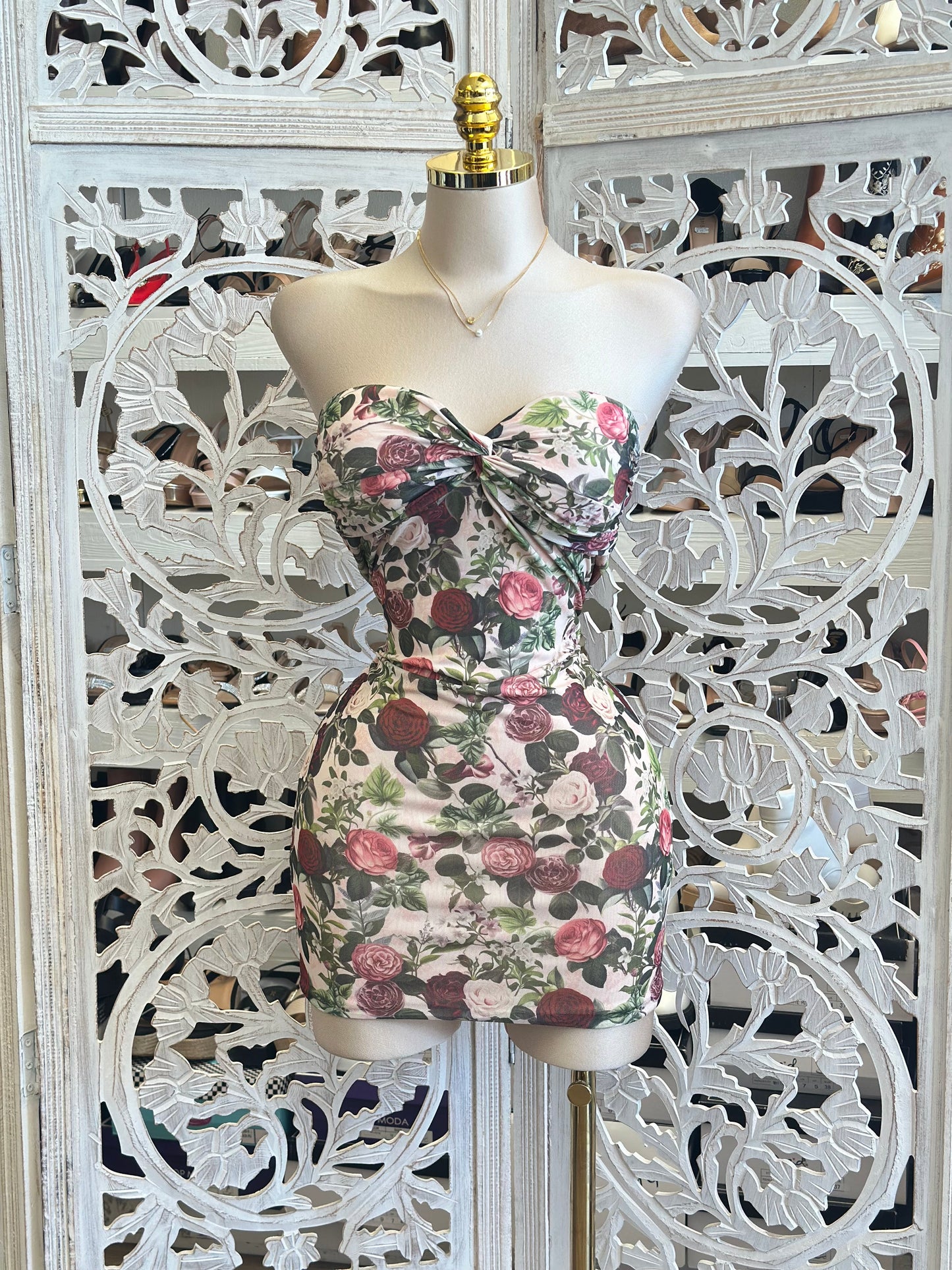 Floral Garden Mini Dress- Stretchy, Estira