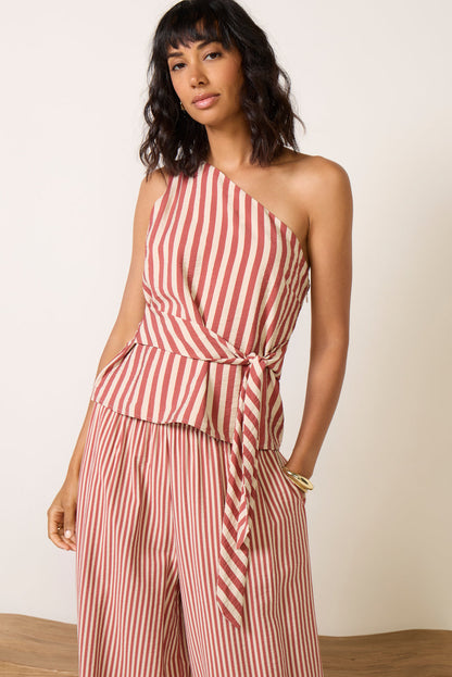 Avery One Shoulder Stripe Top